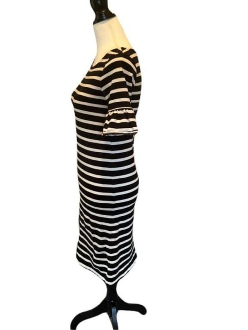 White Striped Cotton Dress